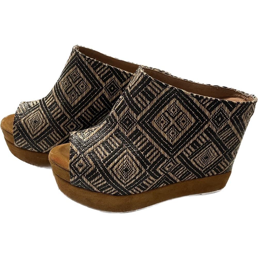 Jeffrey Campbell Virgo-3 upper synthetic Wedge Sandals Size 7.5M Man made sole